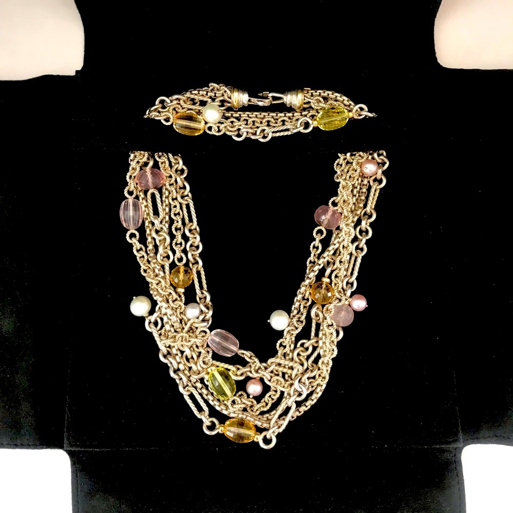 David Yurman Necklace Lemon Quartz & Pearl - Picture 10 of 16